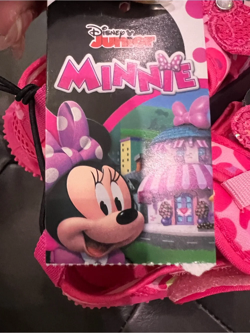 BRAND NEW Disney Minnie Mouse Pink Sequin Bow Kids Water Shoes Toddler 11/12